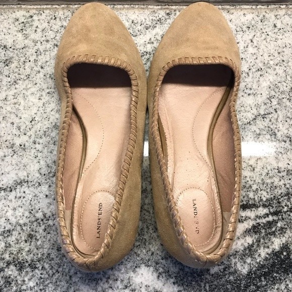 Lands End Suede Flats, Size 7D - Picture 1 of 8